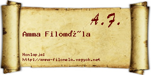 Amma Filoméla névjegykártya